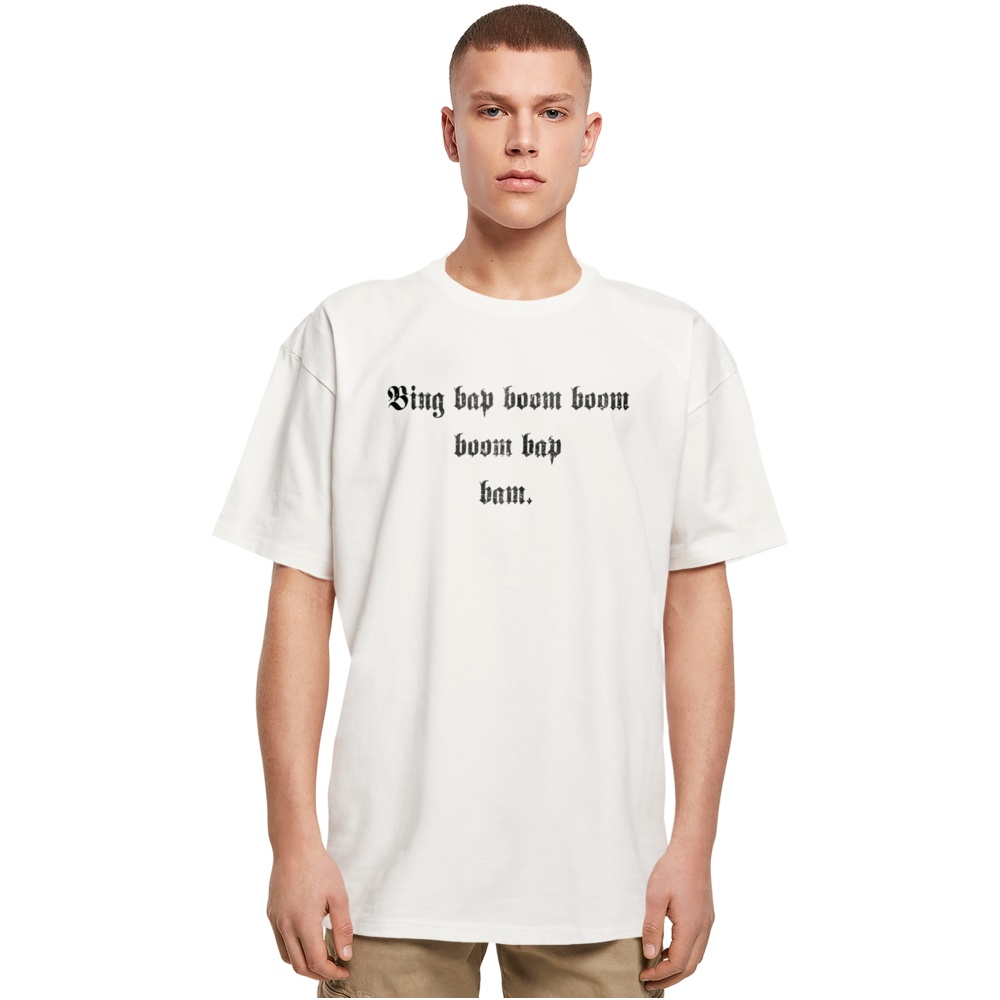 Mister Tee Upscale - Bing Bab Boom Heavy Oversize Tshirt Homme - Blanc